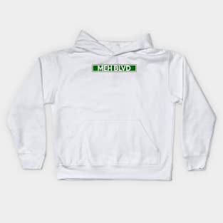 Meh St Street Sign Kids Hoodie